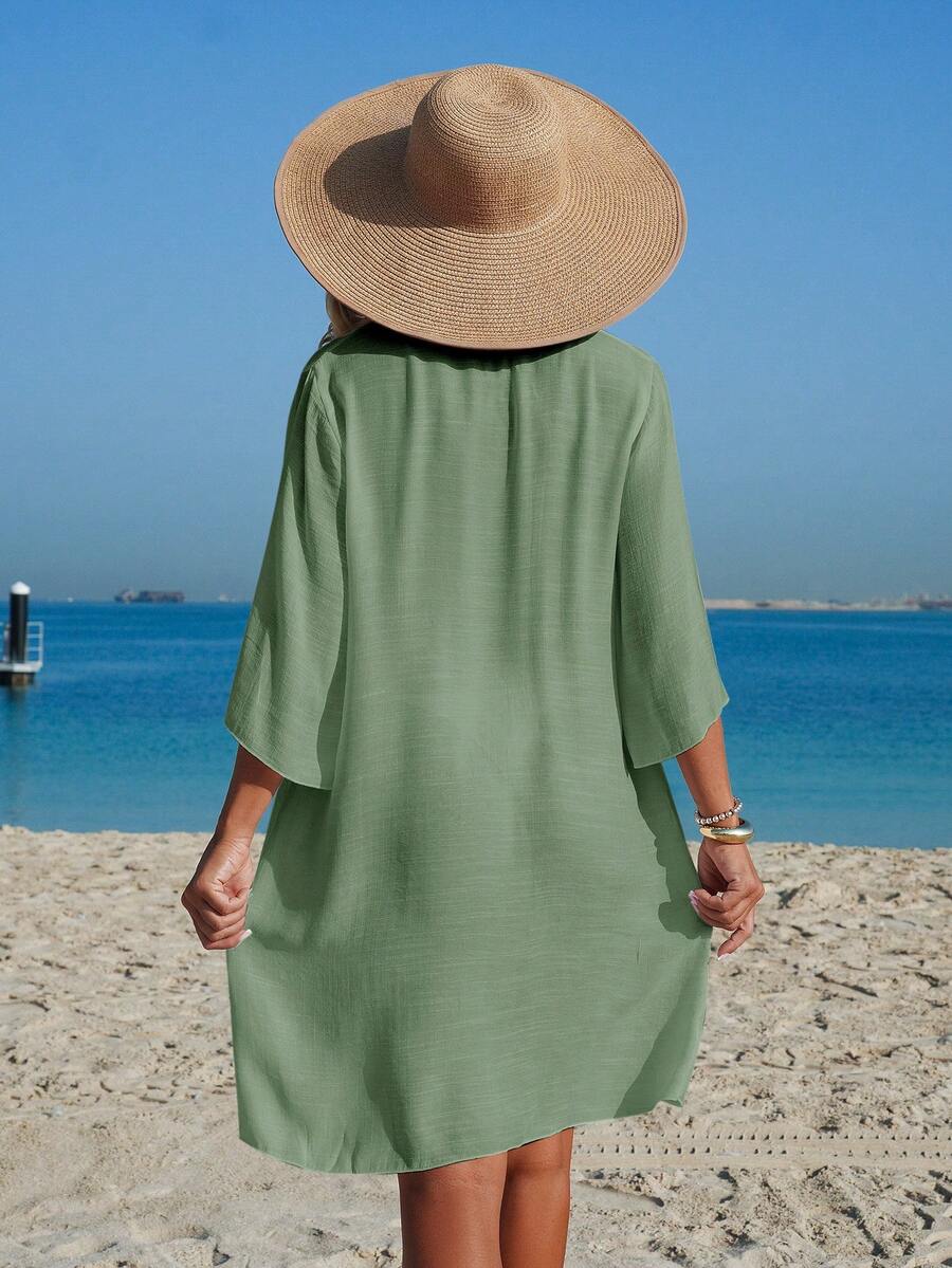 Saída de Praia Camisa Longa com Botões IMG 9