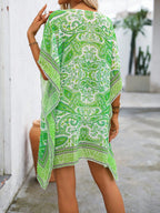 Saída de Praia Cover-Up Manga Morcego Estampa Paisley - La Lecce
