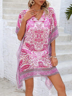 Saída de Praia Cover-Up Manga Morcego Estampa Paisley - imagem 7