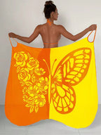 Saída de Praia Estampa Floral e Borboleta - imagem 1