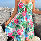 Saída de Praia Estampa Tropical Alças Finas