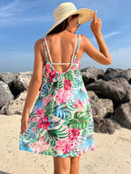 Saída de Praia Estampa Tropical Alças Finas - La Lecce