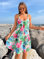 Saída de Praia Estampa Tropical Alças Finas - La Lecce