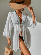 Saída de Praia Kimono Boho com Cordão - La Lecce