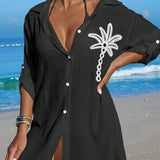 Saída de Praia Kimono Camisa Oversized com Botões