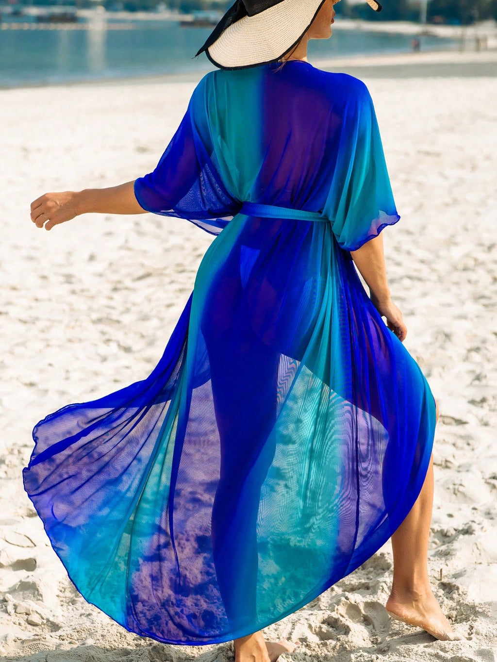 Saída de Praia Kimono Degradê com Cinto - imagem 2