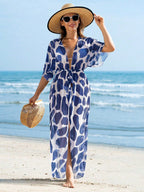 Saída de Praia Kimono Estampa Animal Print com Cordão - La Lecce