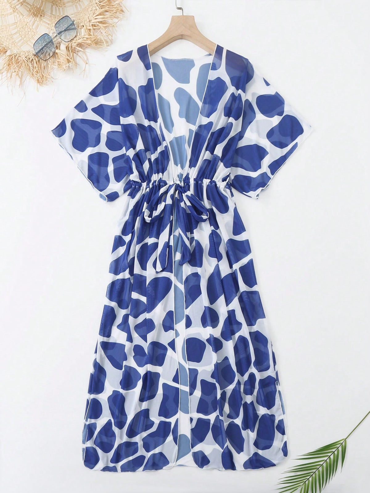 Saída de Praia Kimono Estampa Animal Print com Cordão - La Lecce
