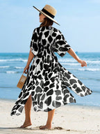 Saída de Praia Kimono Estampa Animal Print com Cordão - La Lecce