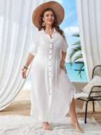 Saída de Praia Plus Size Manga Morcego - La Lecce