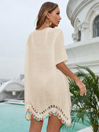 Saída de Praia Vestido Crochê com Meia Manga - La Lecce