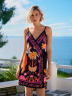 Saída de Praia Vestido Envelope Estampa Floral - La Lecce