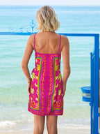 Saída de Praia Vestido Envelope Estampa Floral - imagem 6