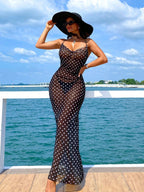 Saída de Praia Vestido Longo Transparente Alças Finas - La Lecce