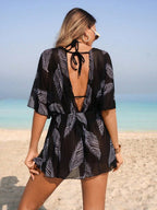 Saída de Praia Vestido Slim Fit com Nó - imagem 2