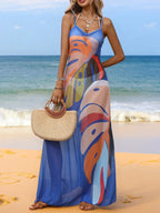 Saída de Praia Vestido Ziguezague Alças Finas - imagem 3