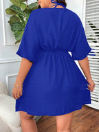Saída de Praia Plus Size Bordado Vazado - imagem 2
