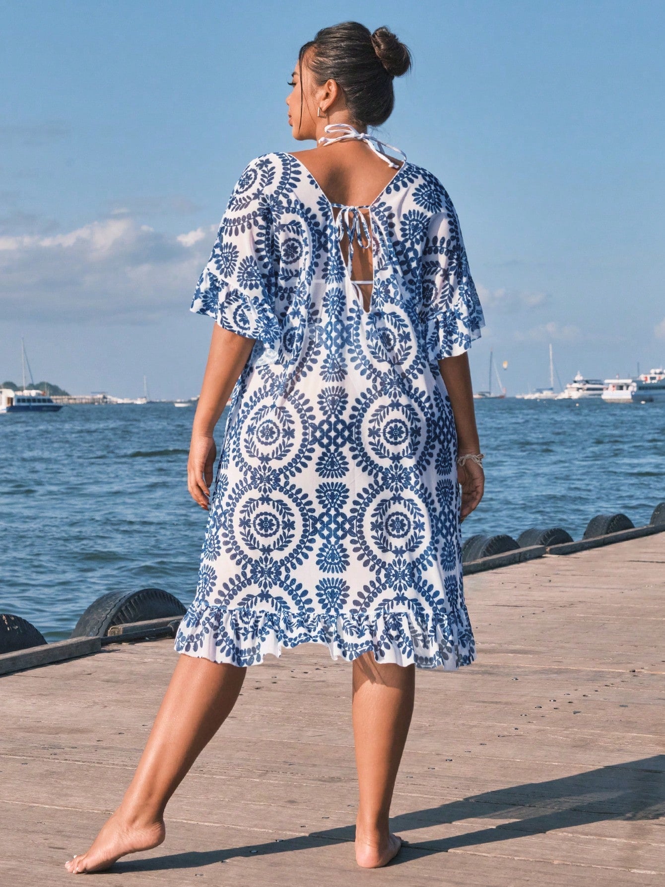 Saída de Praia Plus Size com Babado - imagem 2