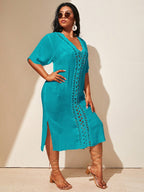 Saída de Praia Plus Size Detalhe Vazado - imagem 3