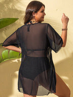 Saída de Praia Plus Size Meia Manga