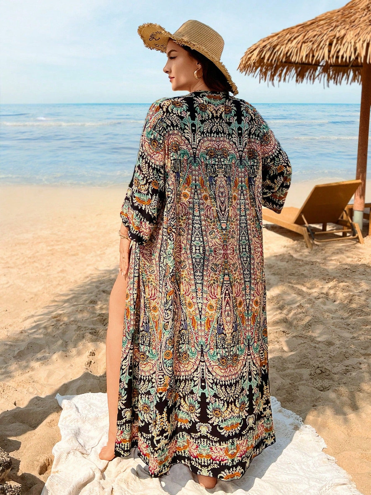 Saída de Praia Plus Size Ombro Caído - imagem 2