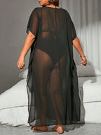 Saída de Praia Plus Size com Transparência