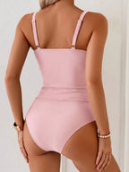 Tankini Franzido com Torção Frontal e Anel Metálico
