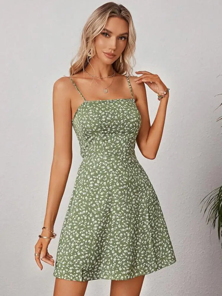 Shein Wywh Impressão Floral Dits Vestido Cami