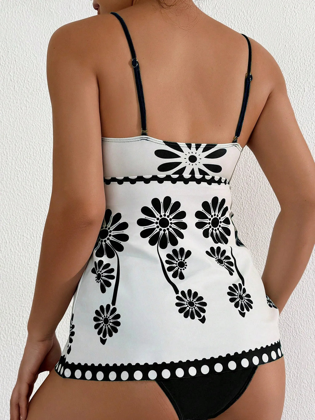 Tankini Bandeau com Estampa de Folhagem - imagem 2