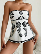 Tankini Bandeau com Estampa de Folhagem - imagem 4