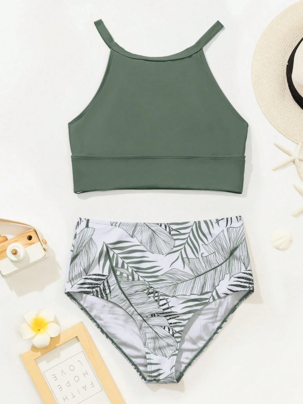 Tankini Boho com Gola Alta Dividida - imagem 4
