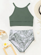 Tankini Boho com Gola Alta Dividida - imagem 4