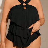 Tankini Plus Size Halter Vazado