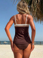 Conjunto Tankini 2 Peças com Recorte em Contraste