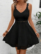 Vestido Cami em Jacquard com Decote nas Costas - La Lecce