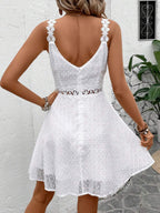 Vestido Cami em Jacquard com Decote nas Costas - La Lecce