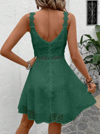Vestido Cami em Jacquard com Decote nas Costas - La Lecce