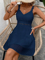 Vestido Cami em Jacquard com Decote nas Costas - La Lecce