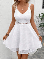 Vestido Cami em Jacquard com Decote nas Costas - La Lecce