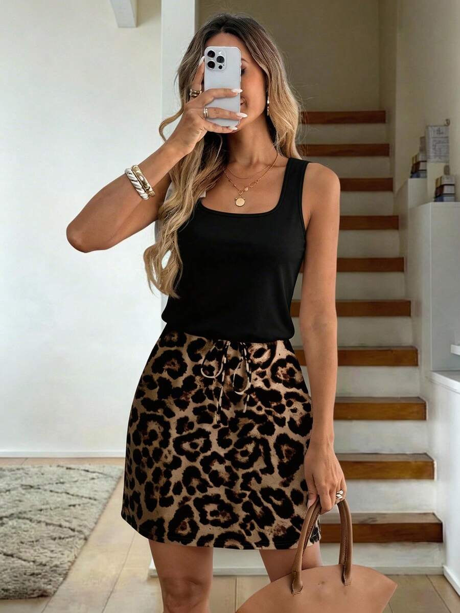 Vestido Casual com Estampa de Leopardo - La Lecce