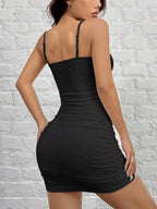 Vestido Halter de Malha em Cor Sólida - La Lecce
