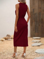 Vestido Longo Envolvente com Bainha Franzida - La Lecce