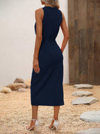 Vestido Longo Envolvente com Bainha Franzida - La Lecce