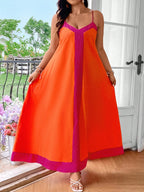 Vestido Longo Plus Size Recorte em Bloco - imagem 3
