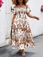 Vestido Plus Size Gola Quadrada com Babado - imagem 2