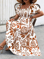 Vestido Plus Size Gola Quadrada com Babado - imagem 3