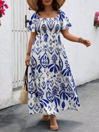 Vestido Plus Size Gola Quadrada com Babado - La Lecce