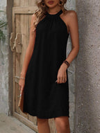 Vestido Regata de Cor Sólida para o Dia a Dia - La Lecce
