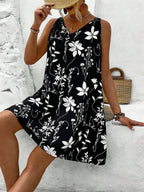 Vestido Sem Mangas com Laço e Recorte - La Lecce