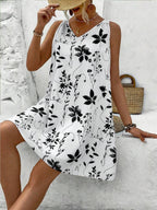 Vestido Sem Mangas com Laço e Recorte - La Lecce